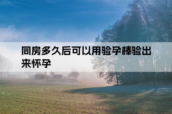同房多久后可以用验孕棒验出来怀孕