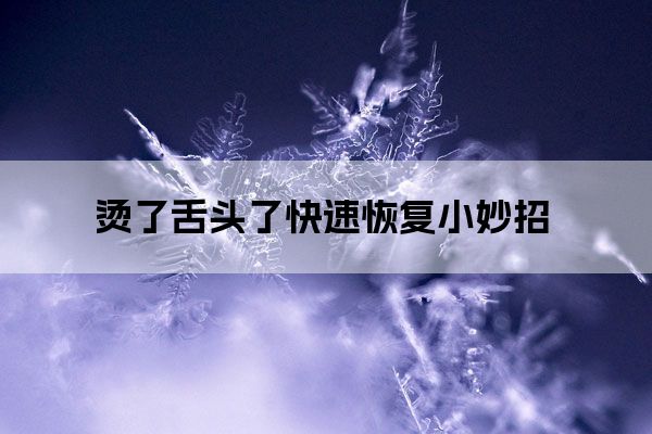 烫了舌头了快速恢复小妙招